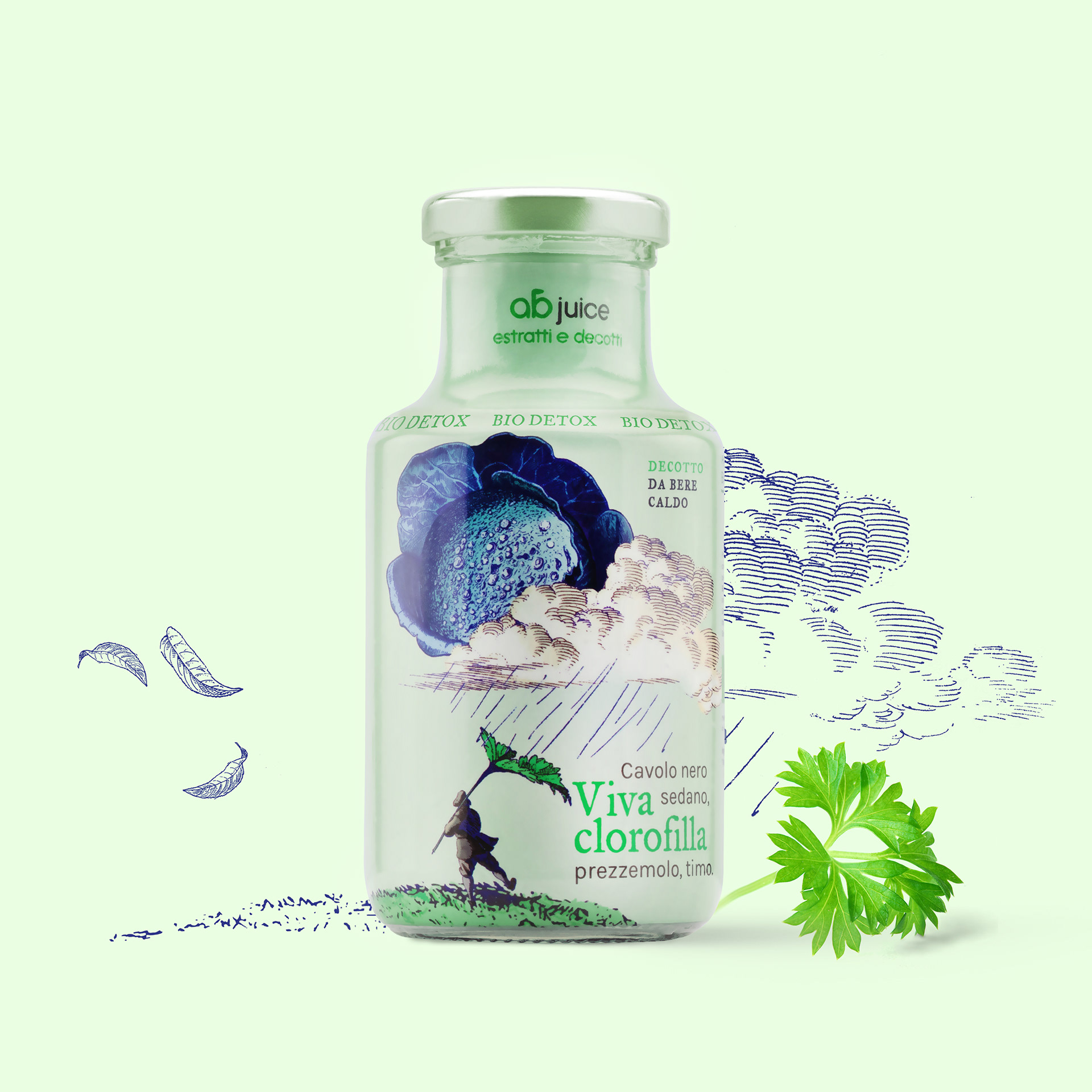 超現實場景插畫果汁包裝設計